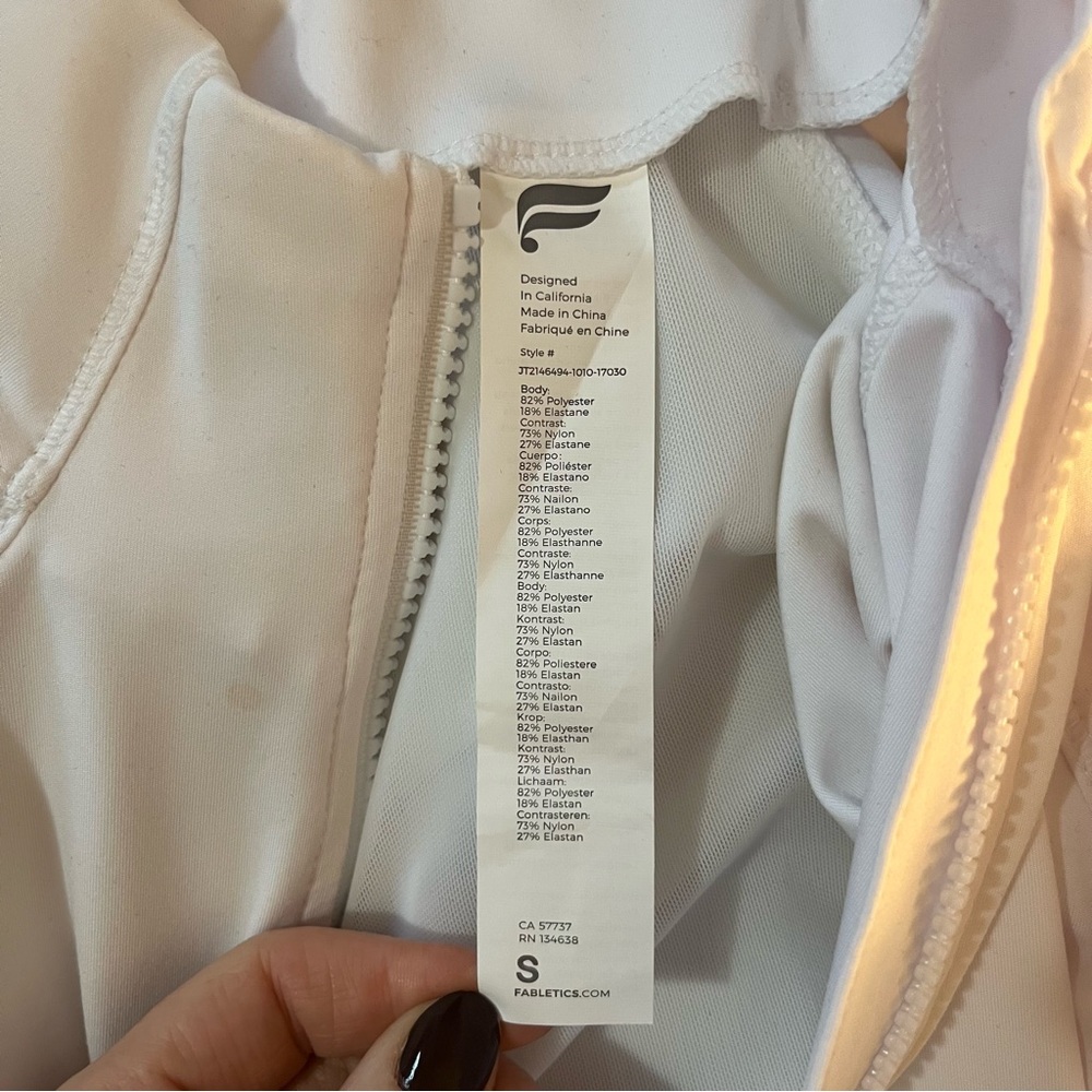 Fabletics White Zip-Up Jacket - Picture 5 of 6